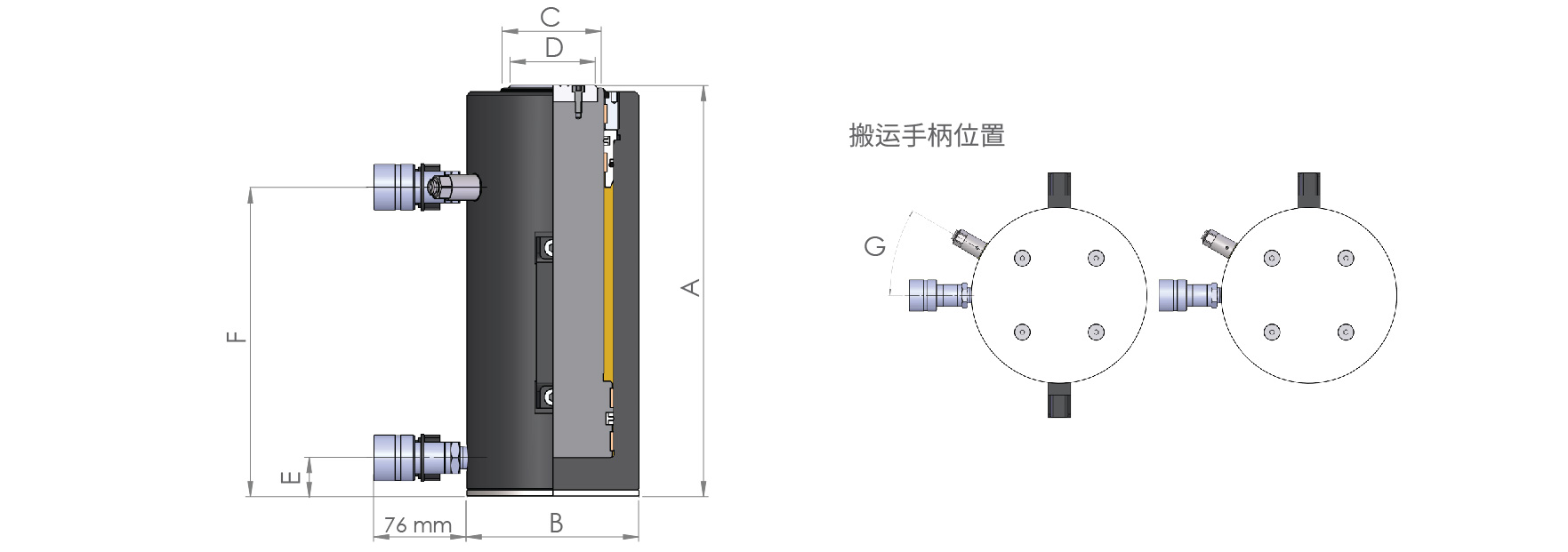 Double Acting High Tonnage Aluminium Cylinders