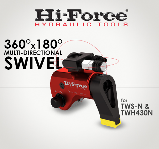 Introducing the New 360° x 180° Swivel for TWS-N and TWH430N Hydraulic Torque Wrenches